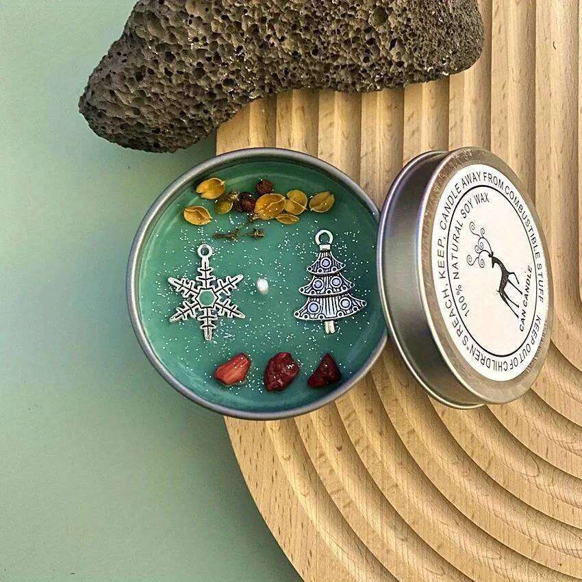 Crystal Dried Flower Scented Atique Copper Accessories Aromatherapy Silver Tin Can Handmade Candles W260304 W260305