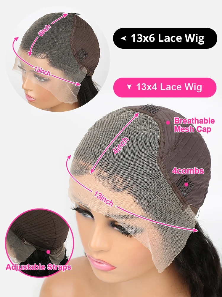 13X6 Hd Lace Frontal Glueless Wig Human Hair Ready To Wear Pre-Cut Lace Wear and Go Glueless Wigs Straight Lace Front Human Hair Wig for Women