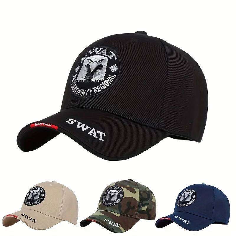 1pc Fashion SWAT Eagle Embroidery Hip-hop Hats Outdoor Adjustable Casual Baseball Caps Sunscreen Hat Y260304