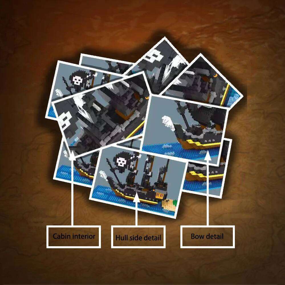 760PCS Pirate Ship, Model Toy, Micro Particles, Ornaments, Gift Box, Exercise Puzzle Hands-on Ability, Boys, Children Z260305