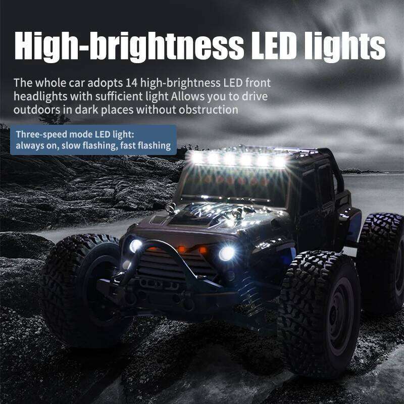 50KM/H RC Car With LED Lights 2.4G Radio Remote Cars Buggy Off-Road Control Trucks Boys Toy for Children VS WLtoy 144001 C260305