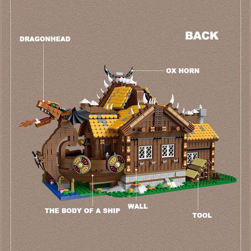 3129PCS The Vikings House Bricks Sets With Light Assembly Building Blocks Model Creative Street View Educational Toys Gifts Z260306