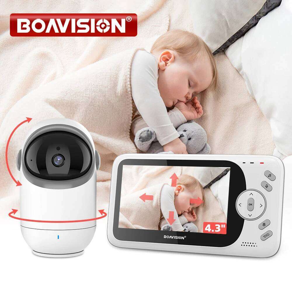4.3 Inch Video Baby Monitor With Pan Tilt 2.4G Wireless Two Way Audio Night Vision Security Camera Babysitter VB801 26W0306