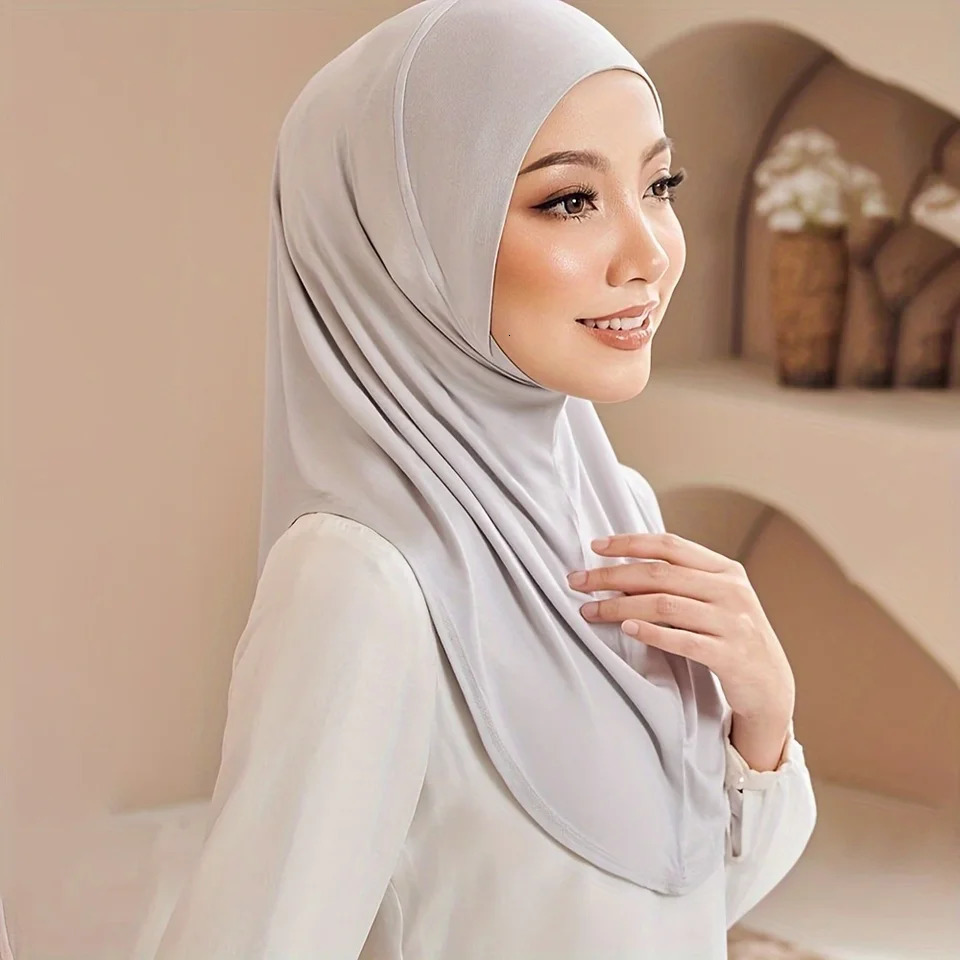 Instant Ready to Wear Hijab Muslim Women Stretchy Sports Hijab Scarves Malaysia Headwraps Caps 260304