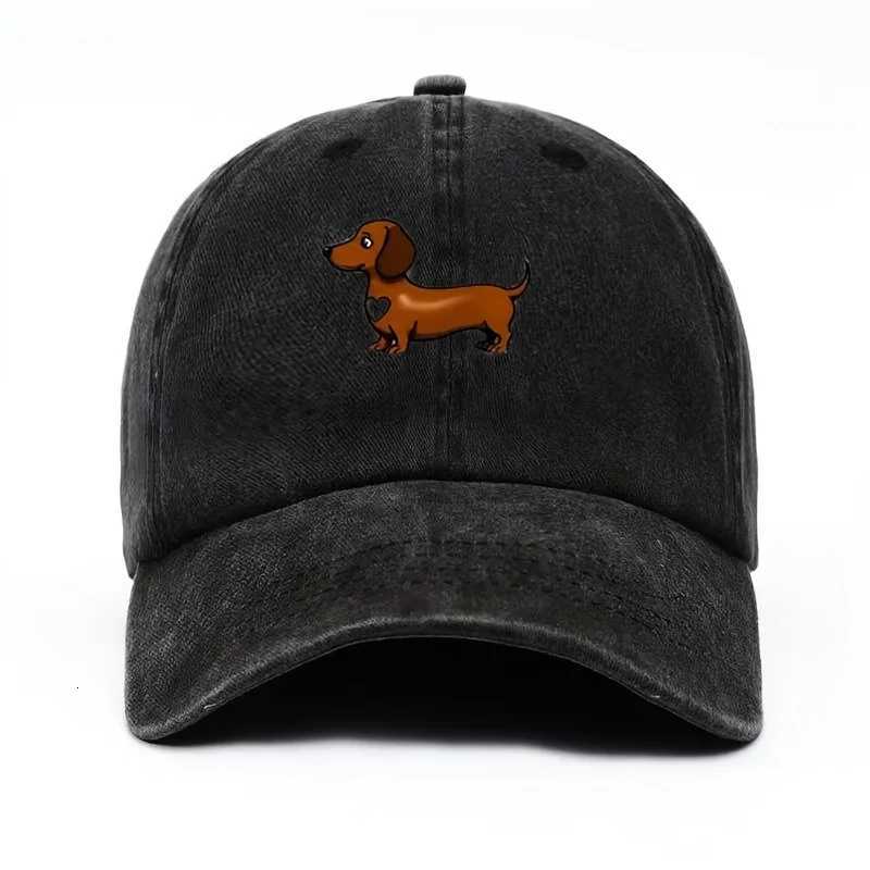 Cute Sausage Dog Pattern Printed Baseball Hat with Adjustable Snap Button Lightweight Valentines Day Gift S260306