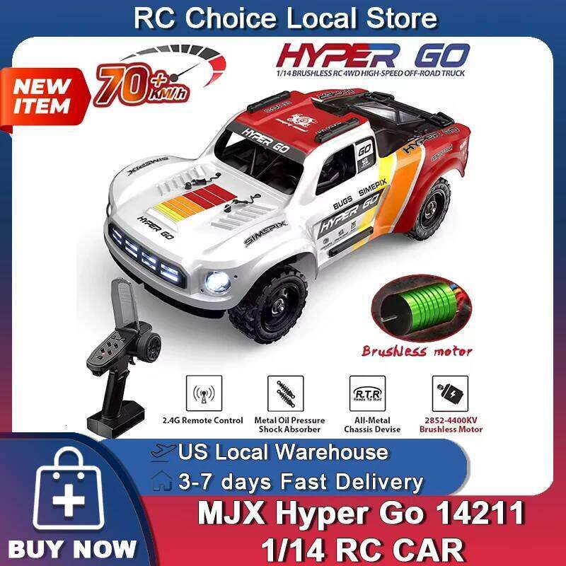 HYPER GO 14211 Racing 1/14 Short Truck 45A ESC Brushless Motor 47 KM/H Large Foot 4WD RC Remote Control Car Toy MJX C260305
