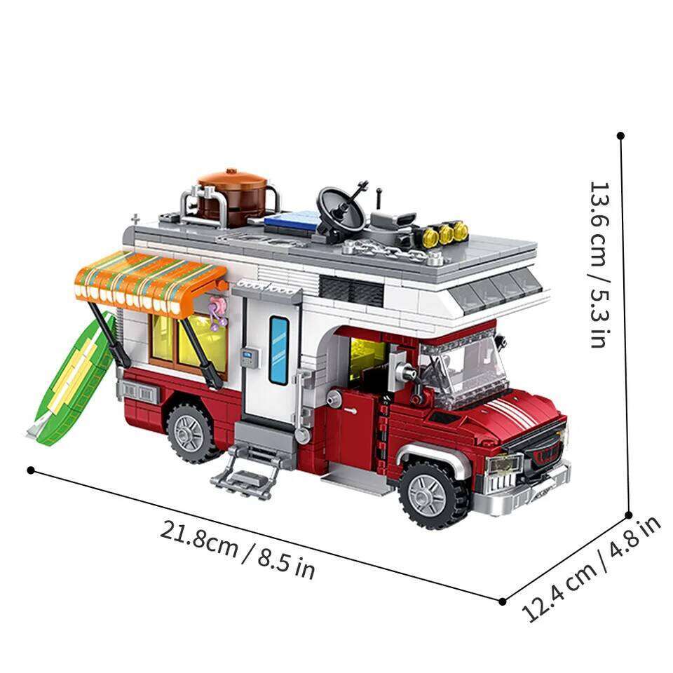 927PCS Lighting Camper-Van Camper Vehicles Construction Building Bricks Set for Teens and Adults Christmas Fifts Z260306
