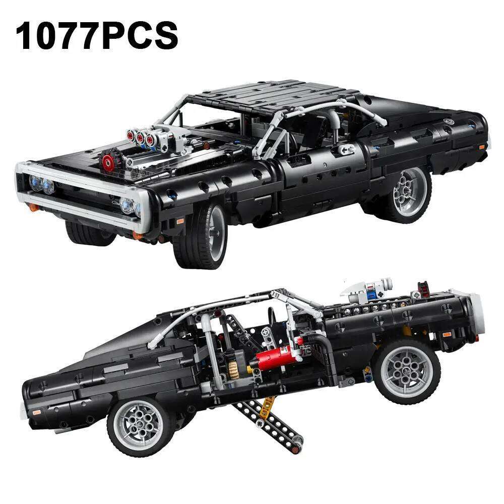 1077PCS Technical Dom's Dodged Charger Sport Musle Car Building Blocks Bricks Toys in Movie Fast Furious Gift For Childrem Kids Z260305