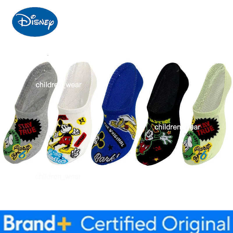 Disney 5 Pairs Summer Mickey Cartoon Women Socks Mickey Donald Cotton Socks Kawaii Invisible Non-slip Short Sock Harajuku Cute Socks H260306