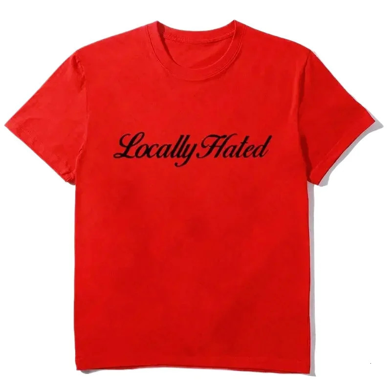 Vintage Letters Locally Hated Printed Tshirts Graphic High Quality Men Women Short Sleeved Mens Sportswear 260302