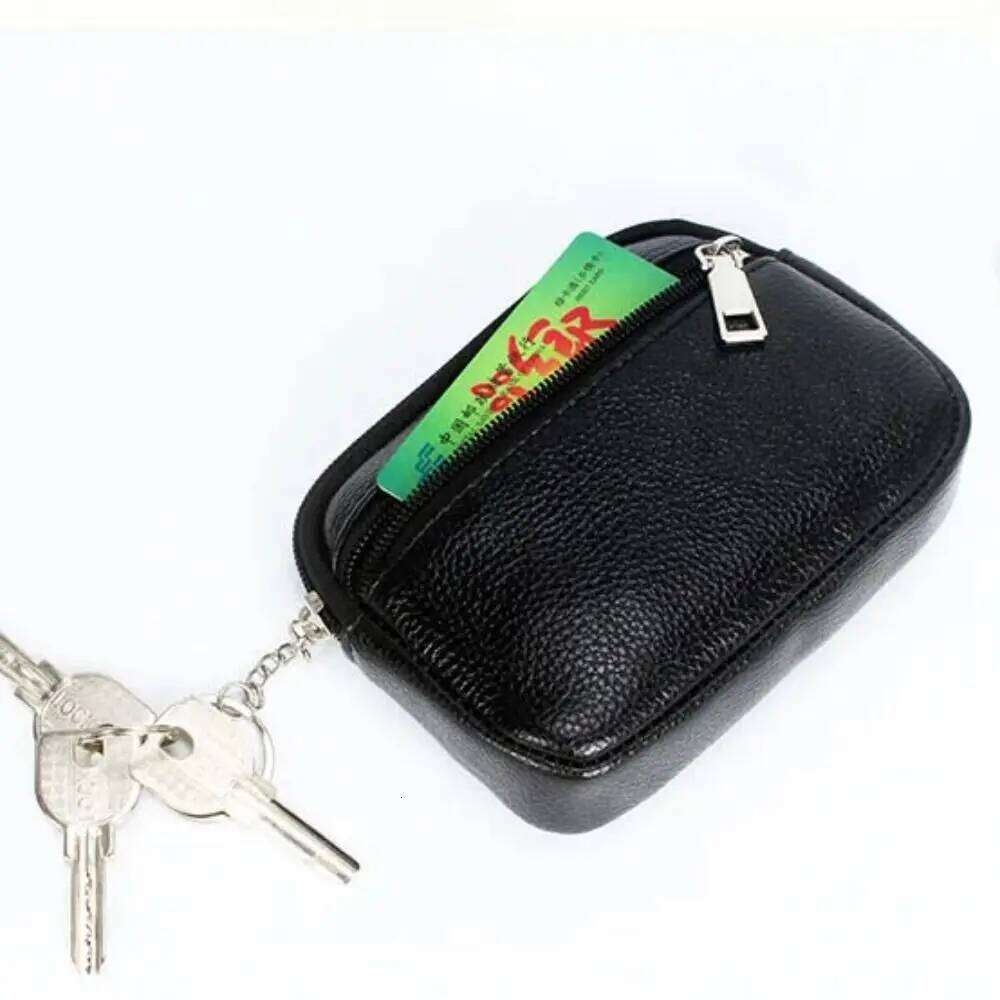 Women Mini PU Leather Female Card Holder Coin Short Wallets Small Purse Zipper Keychain Clutch Bag Wallet C260304