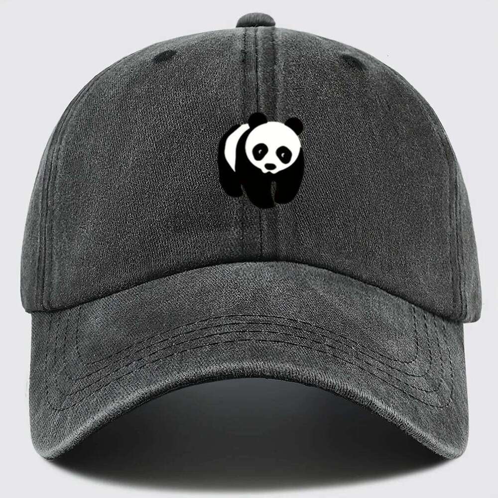 Red panda printed baseball cap, outdoor sun protection, camping, fishing, men's and women's duckbill cap Y260304