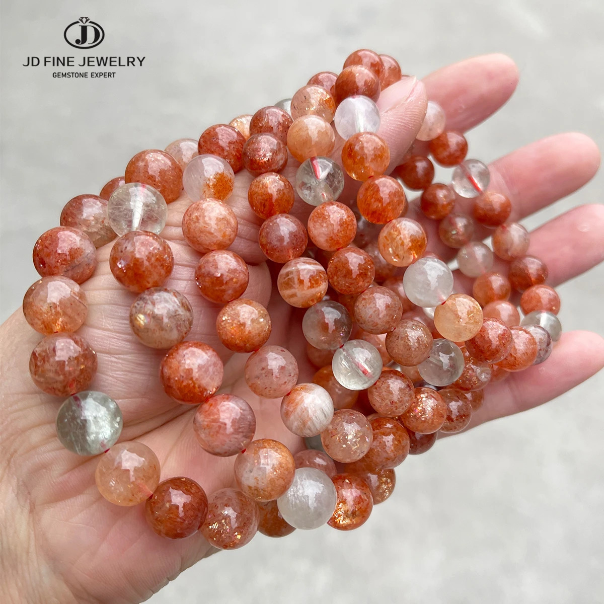 JD 5A Genuine Natural Golden Sunstone Arusha Bead Bracelet for Women Fashion Charm Beautiful Stretch Bangles Couple Jewelry Gift 260302
