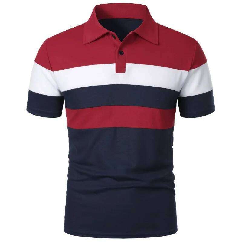 Summer Mens Polo Large T Shirts Stritching Shorts Sleeve Turn-down Collar Business Tee Shirt Sweatwear 6XL 26H0306