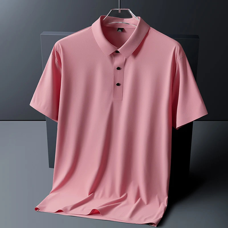 polo shirt men 6XL 7XL 8XL Summer High quality mens short-sleeved polo shirt Ice silk Mens business casual polo shirt 2212 260304