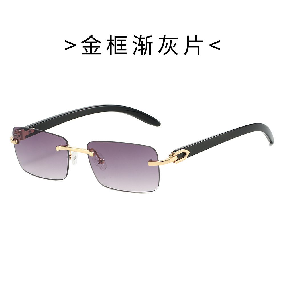 25 new frameless sunglasses for men women, trendy and unique square-frame sunglasses, UV protection, slimming, sunshade, simple design