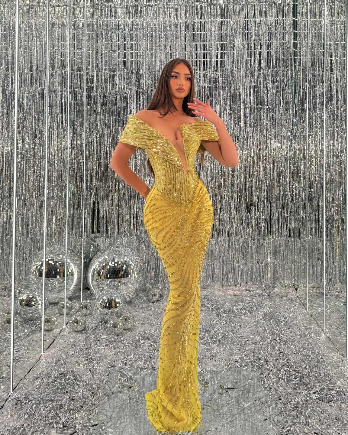 Bling Evening Dresses Mermaid Off Shoulder Sequins Prom Dresses Backless Celebrity Party Gown Customized Vestido De Novia