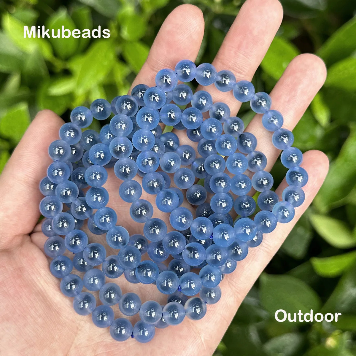 Wholesale Optimization Blue Sugar Heart Agate 8mm Smooth Round Loose Beads For Jewelry Making DIY Bracelets Necklace Or Gift 260302
