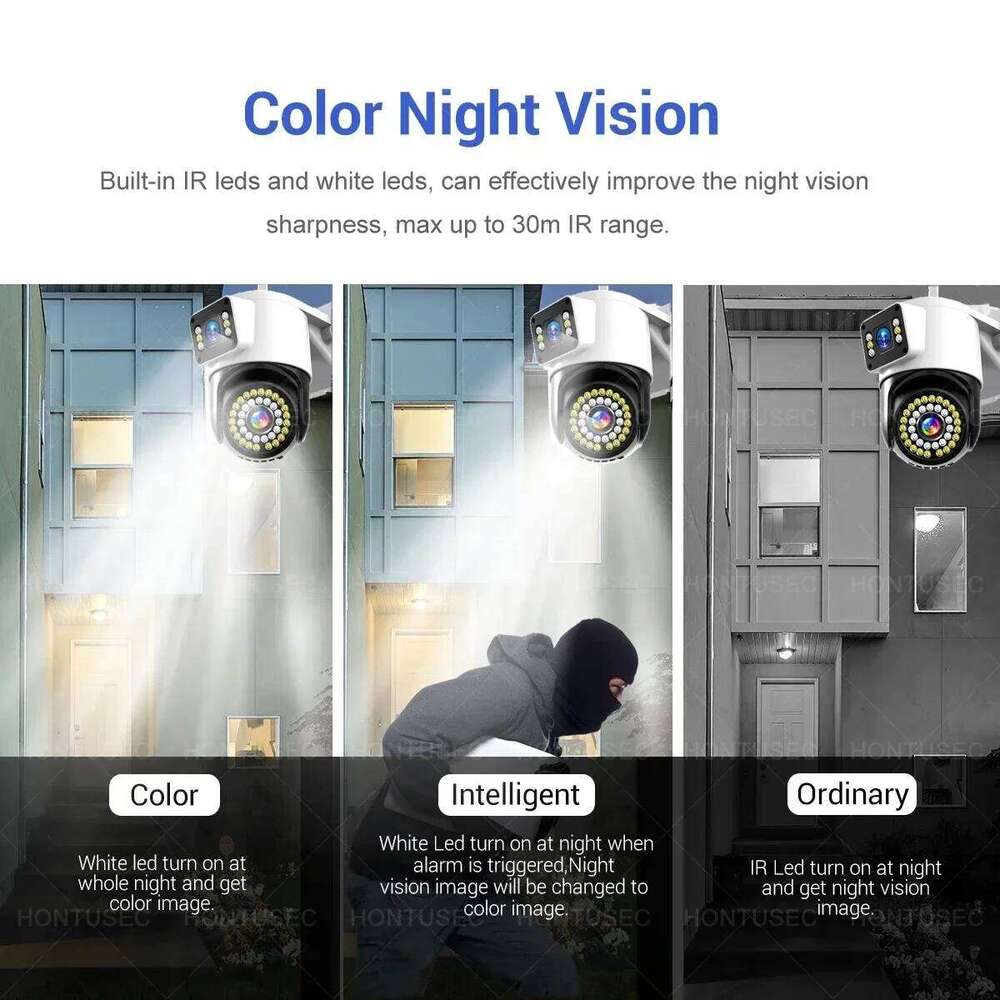 Yoosee 4K 8MP Lens Dual Screens Color Night Vision Auto Tracking Two Way Audio Outdoor Waterproof Surveillance Cameras 26W0306