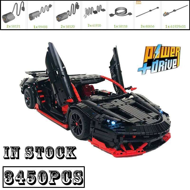 New MOC-12560 Centenario100th Anniversary Edition RC Engine Power Supercar Vehicle Model Buiding Block Bricks Toy Birthday Gifts Z260305