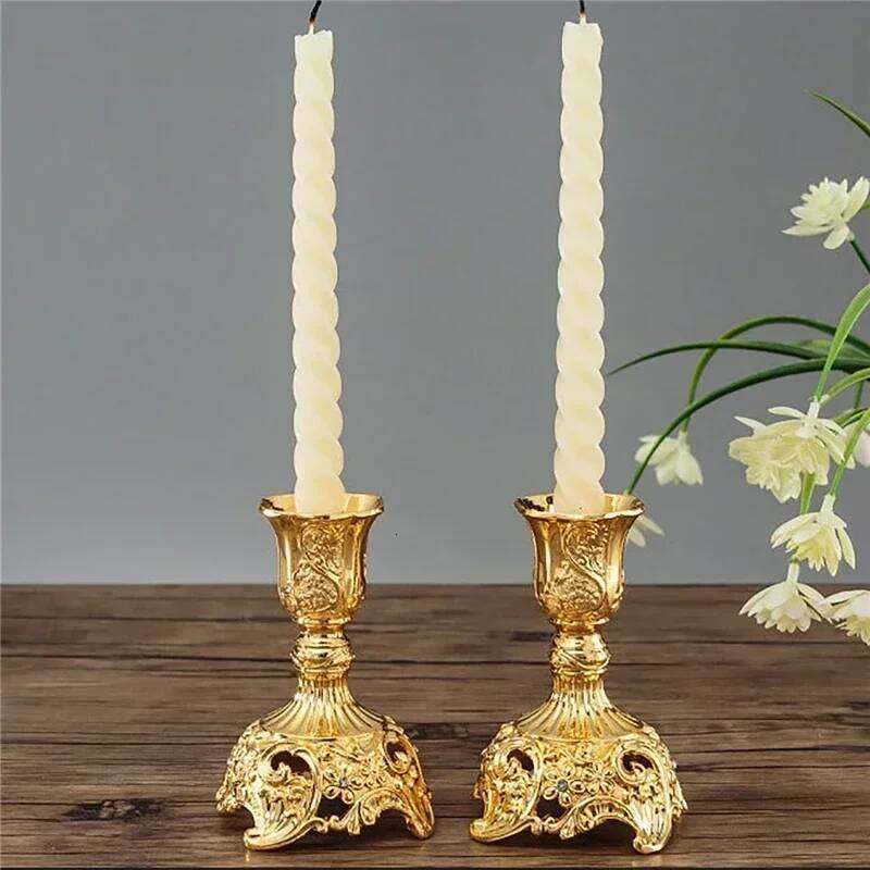 2pcs Retro Candlestick Gold Silver Holder Wedding Centerpieces Candle Holders Banquet Dinning Table Decorations Ornaments XJ260305