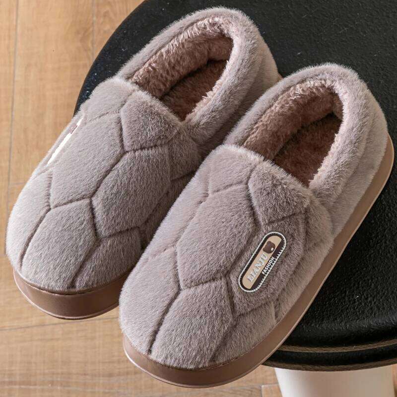 Men's Winter Cotton Women Fur Fluffy House Slippers Comfy Soft Indoor Plush Shoes Couple Warm Bedroom Fuzzy Slides
