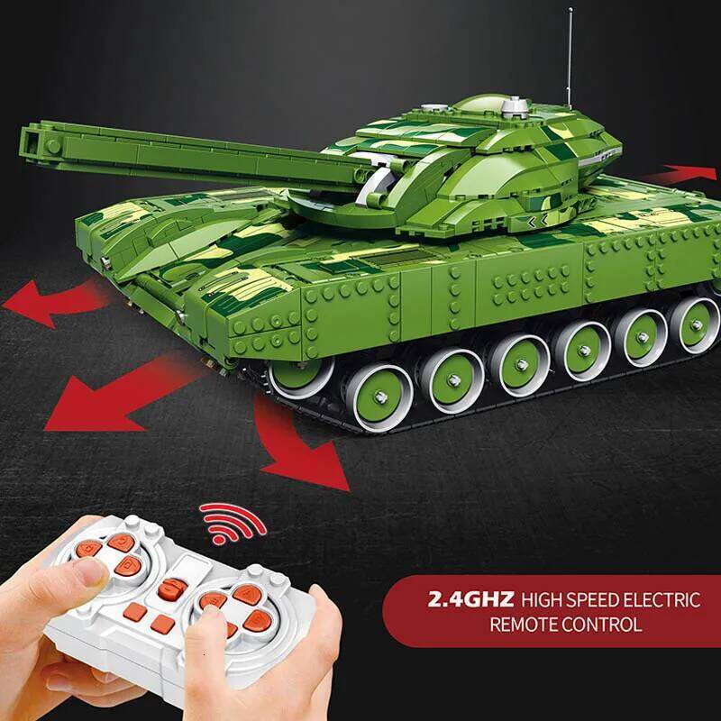 1516PCS MOC Technical Ww2 Military Weapon Remote Control Tank Building Blocks Bricks Model Assembling Toys for Children Gift Set Z260306