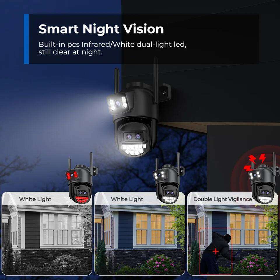 12MP 6K PTZ 8X Digital Zoom Outdoor Dual Screens Wifi Surveillance Night Vision CCTV IP Security Camera ICSEE 26W0306