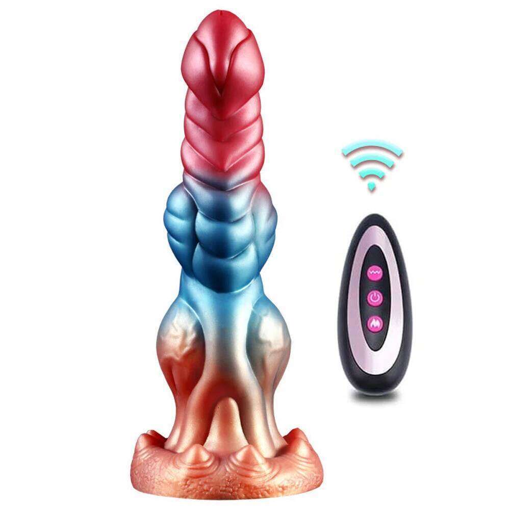 Electric Dragon Vibrator Dildo Telescopic Silicone Penis Remote Control Sex Toys for Women Vagina G-spot Male Anal Masturbator W260305