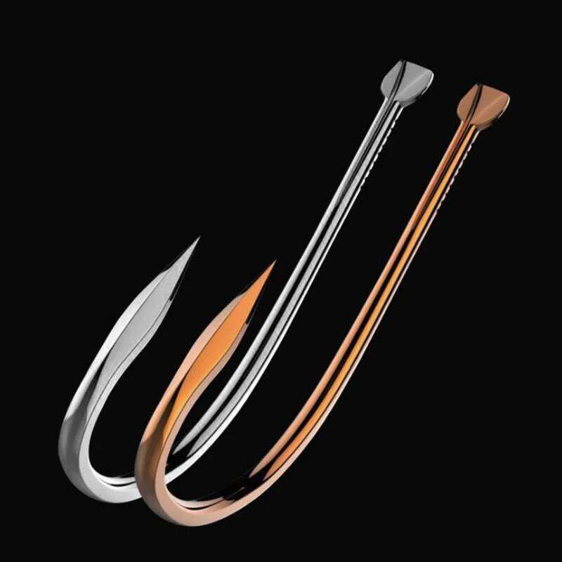 50pcs/lot High Quality Fishhooks Colored Tungsten Steel Double Groove Barbless Fish Bulk Hook Fishing Accessory S260305