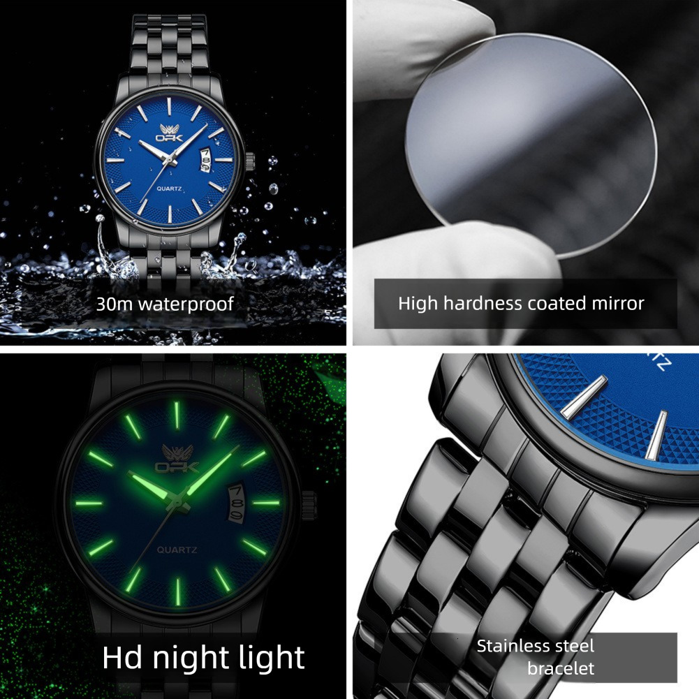 OPK Brand Watch Stainless Steel Strap Simple Single Calendar Men s Watch Luminous Waterproof Quartz Watch Dropshipping