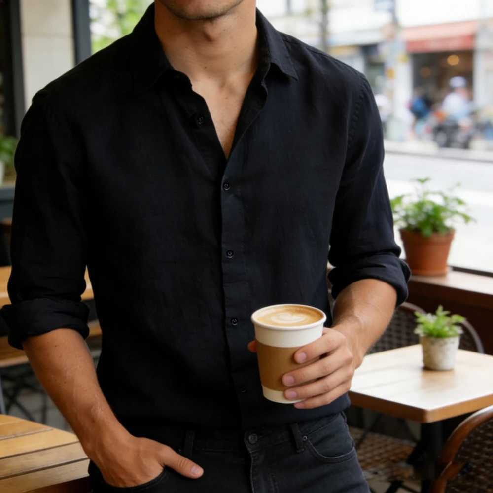 2026 Mens New Linen Long Sleeve Shirt Solid Color 3D Printed White Shirt Hawaiian Fishing Long Sleeve Soft Mens Fast Shipping M260305