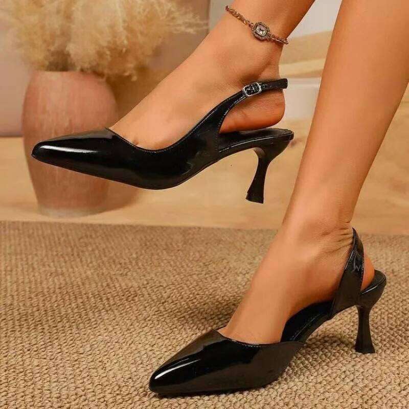 2026 Spring/Summer Women Plus Size Mule Sandals Sexy Pointed Toe Stiletto Heels | Elegant Back Strap Party Pumps