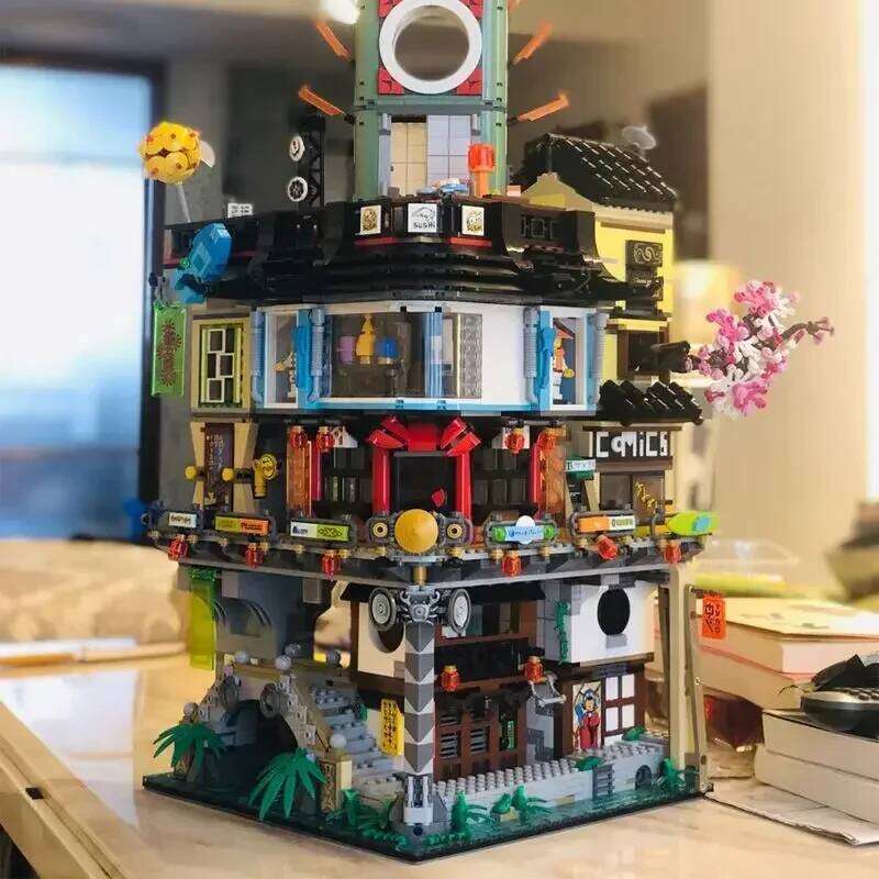 4867PCS Creative Ninja City Centre Architecture Building Blocks Street View Garden Construction Bricks Toys Adult Kid Gift Z260305