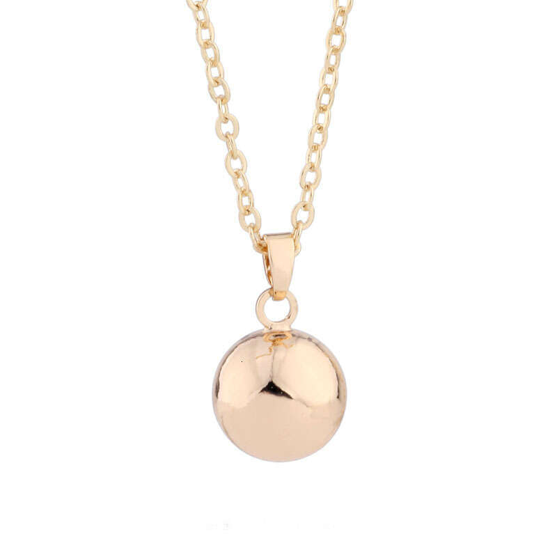 Best-selling 12mm copper pendant rose gold necklace, round bead collarbone chain, fashionable and simple jewelry, wholesale from manufacturer