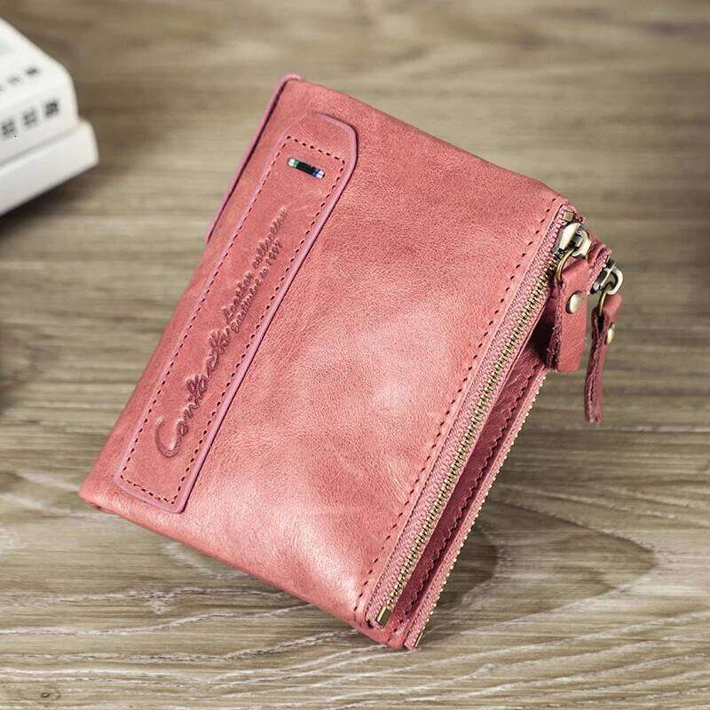 CONTACT'S Genuine Leather Short Wallets for Women Luxury Designer Card Holder Coin Purse Money Clip Mini Wallet Female Bag Men C260304