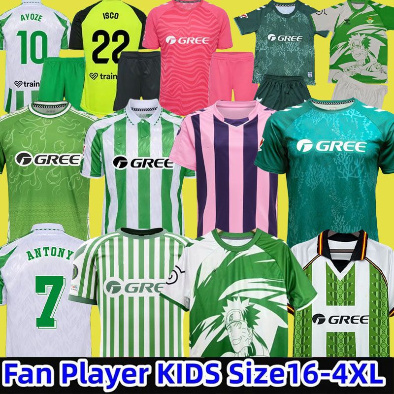 24 25 Betis Soccer Jerseys ISCO Real 2024 2025 Lo Celso AVILA CHIMY Football Shirts BAKAMBU Men Uniforms Kids Kits Full ANTONY special Cucho Hernandez pink 888