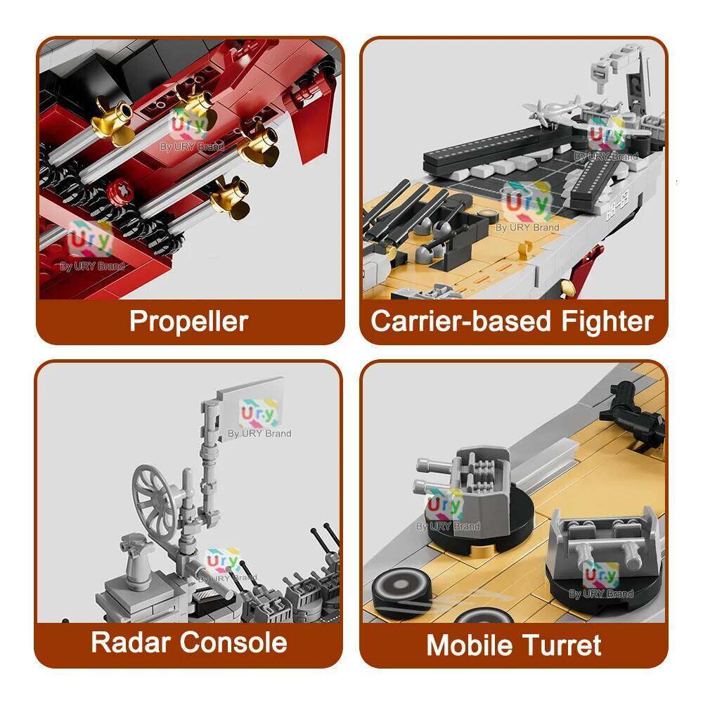 2228pcs Military WW2 Lowa Class USS Missouri Battleship Large Boat Cruiser Model Weapon Building Blocks Warship Toy for Kid Gift Z260306