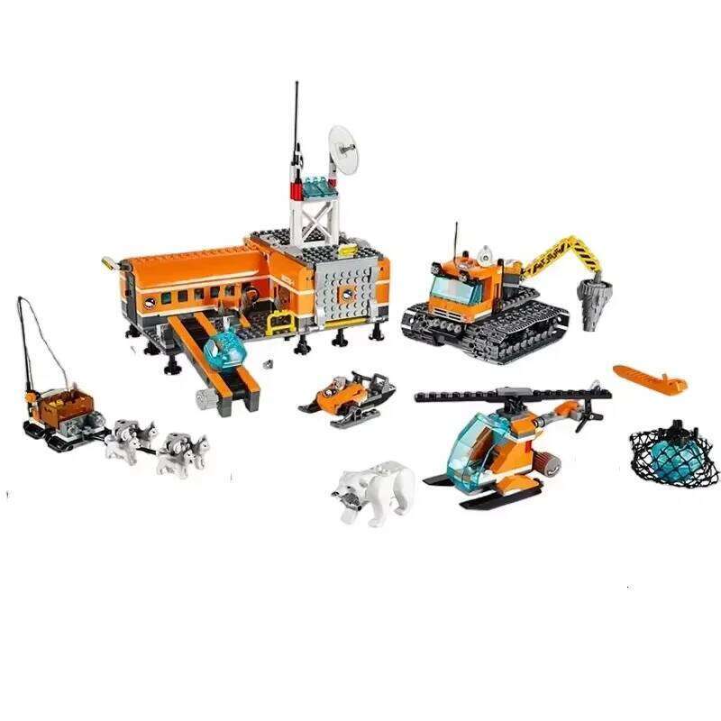 Compatible MOC Sets City Series Building Blocks Base Camp Arctic Crane Children's Toys Assembling Gift Z260306