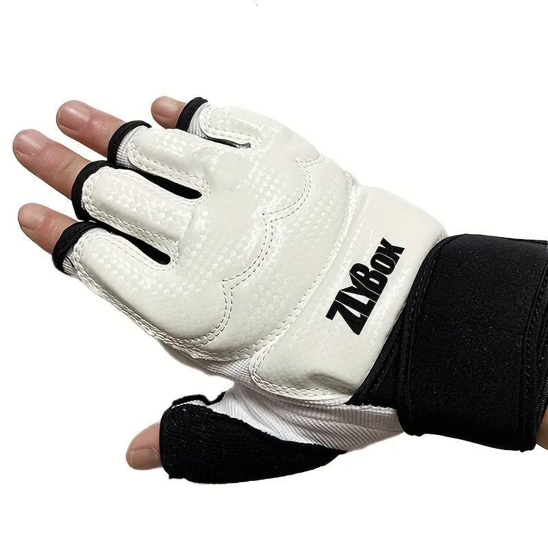 1 Pair of Pu Boxing Gloves Mma Half Finger Sandbag Taekwondo Muay Thai Professional Training Equipment 260228