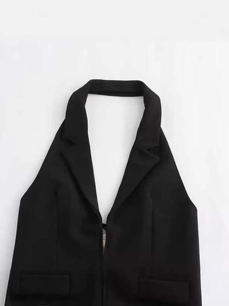 Women Sexy Backless Strapless Halter Corset Tops Side Zipper Lady Slim Camis Female Solid Chic Tops 260306