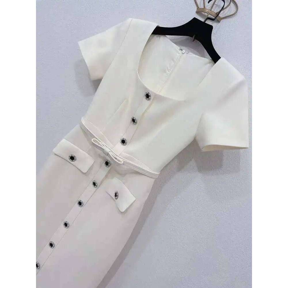 Beige Luxury Long Dresses Women 2025 Spring Summer Bodycon Single Breasted Crystal Evening Party Vestidos Pencil Prom Robe Mdng260306