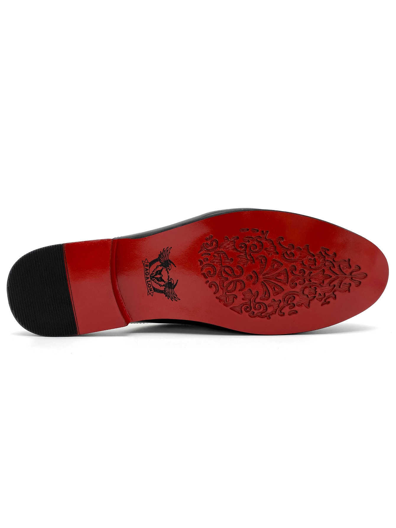 nxy brand Dress Shoes Flat-bottomed Cut Shoes Sandals Mid Black And Red Men Shoes Leather Slippers Red Bottom Flat-bottomed