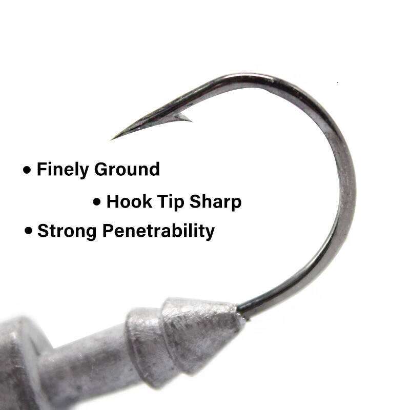 Winter Jig Head Fishing Hooks 3.5g 5g 7g 10g 14g 20g 28g 3PCS Worm Bass Fish Tackle For Soft Lure Barbed Hook 3D Eyes Y260305