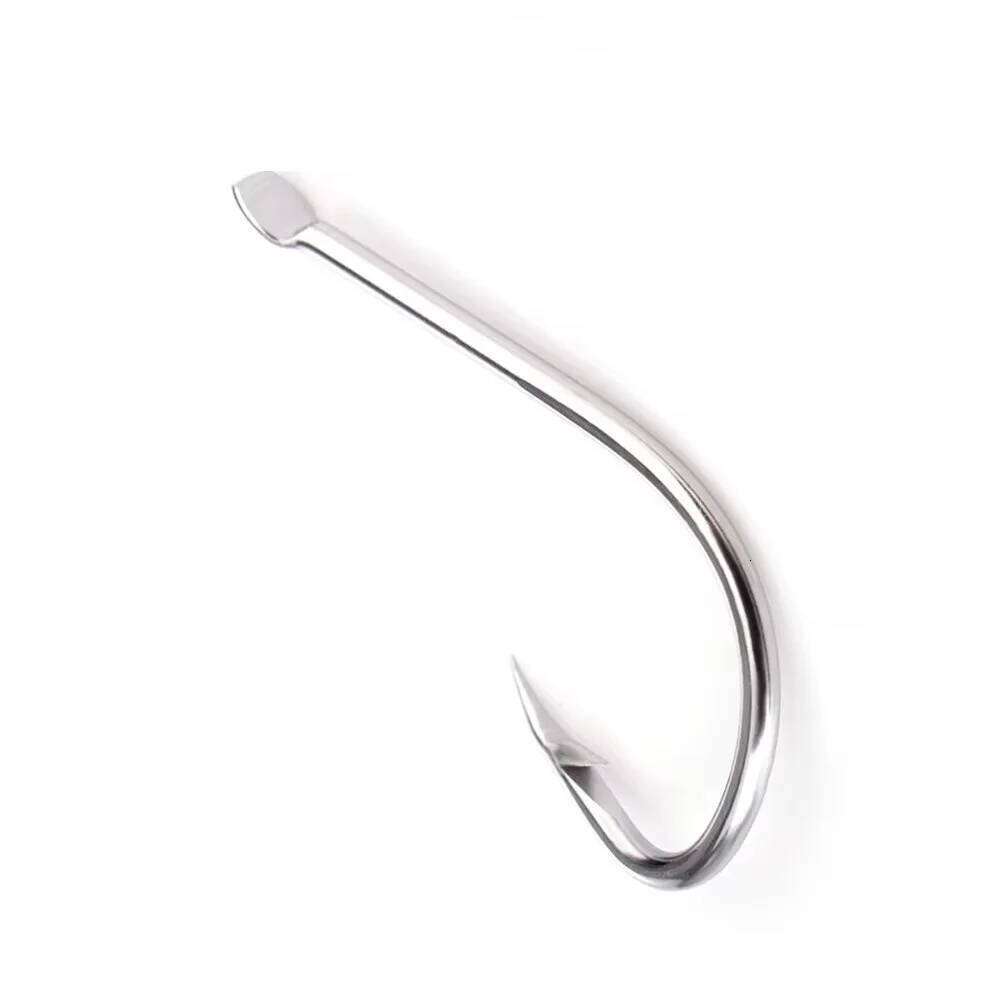 NGB 9301SS 25-50PCS Stainless Iron Hooks Flatted Barbed Fishhook AD Sharp Fishing Accessories S260305