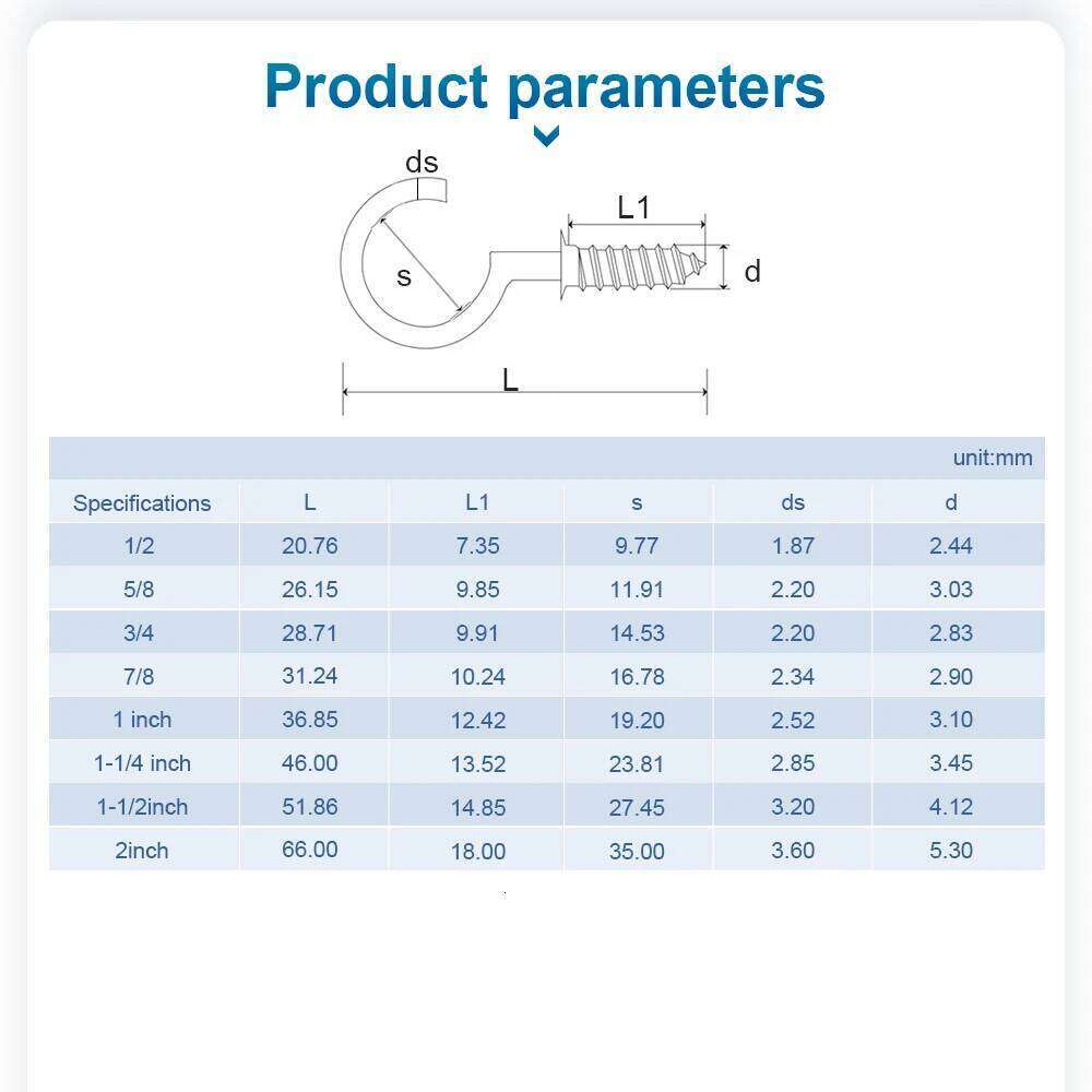 NINDEJIN Screw 1" 2" Black Heavy Duty Wood Wall Ceiling Plant 1/2" 3/4" Jewelry Hooks for Hanging String Lights S260305