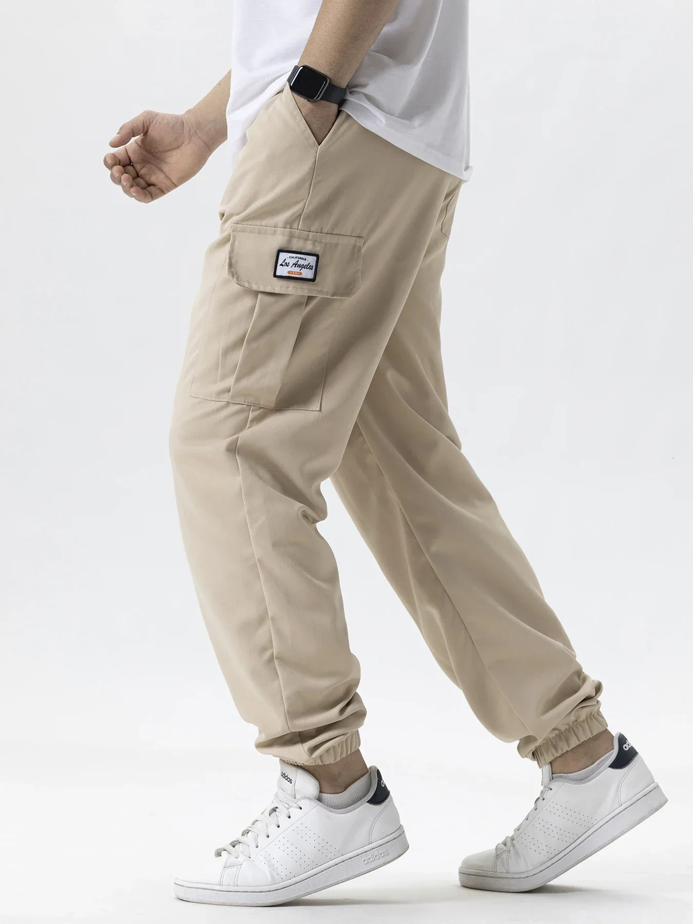 Mens Casual Cargo Sweatpants Spring/Autumn S-2XL Waist Drawstring Joggers Hiking Tactical Pants for Men with Pockets 260304