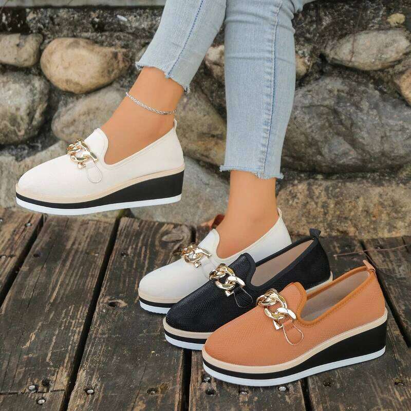 2026 New Women's Fashion Hot Selling Non slip Thick soled Outdoor Comfortable and Breathable Solid Color Casual Shoes