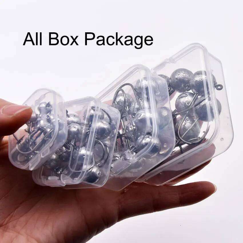 MrLurion Package Box 2g 3g 5g 7g 10g 12g 16g 20g jig head fishing tackle ,crank carbon lure hook for worm soft S260305