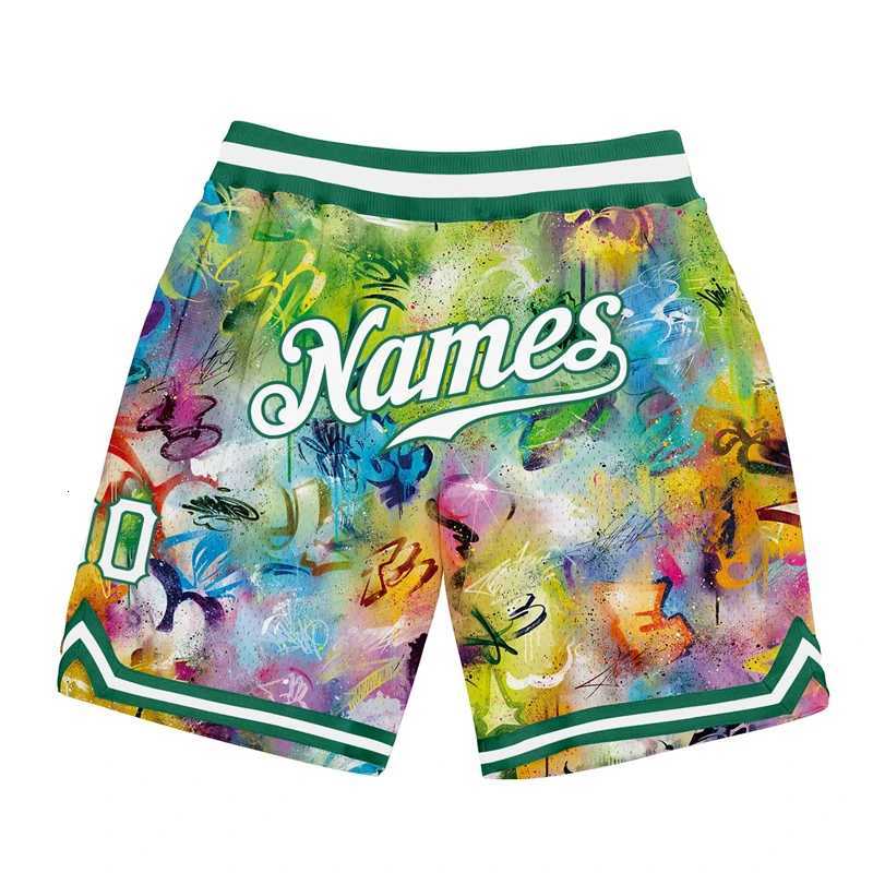 Fashion Graffiti Graphic Basketball Shorts For Men Summer Trend Custom Name Number Sports Short Pants Casual Loose Swim Trunks X260306